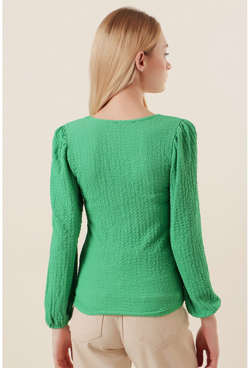 0442 Uzun Kollu Bluz