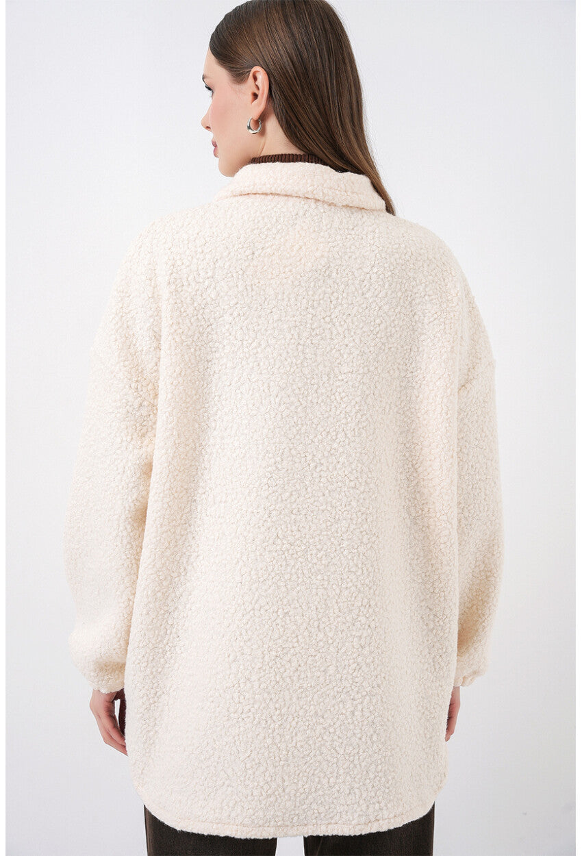 0675 Yün Karışımlı Buklet Ceket