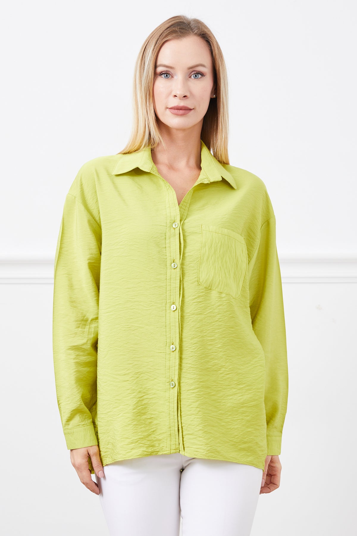 Tek Cepli Gömlek Fıstık Yeşili