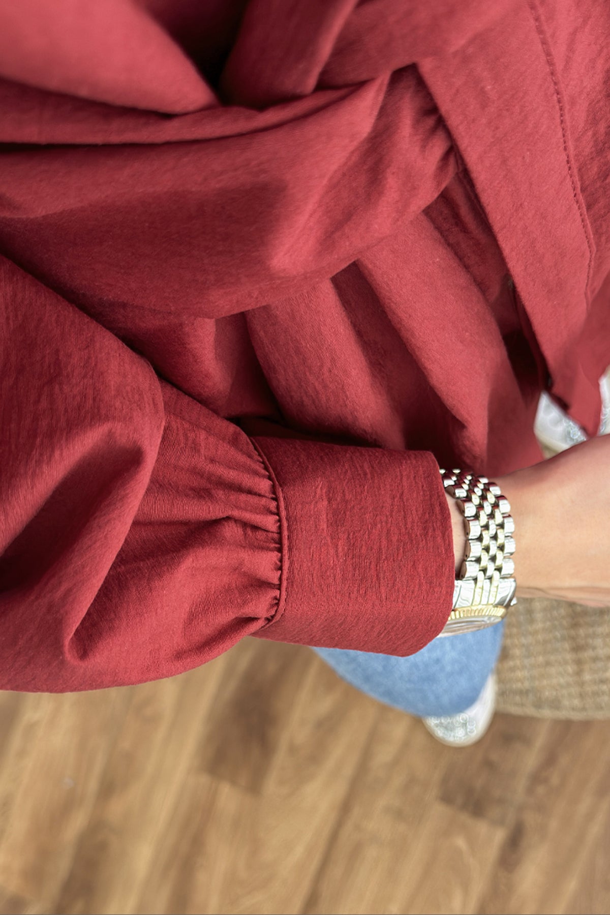 Kuşak Detaylı Tunik Bordo