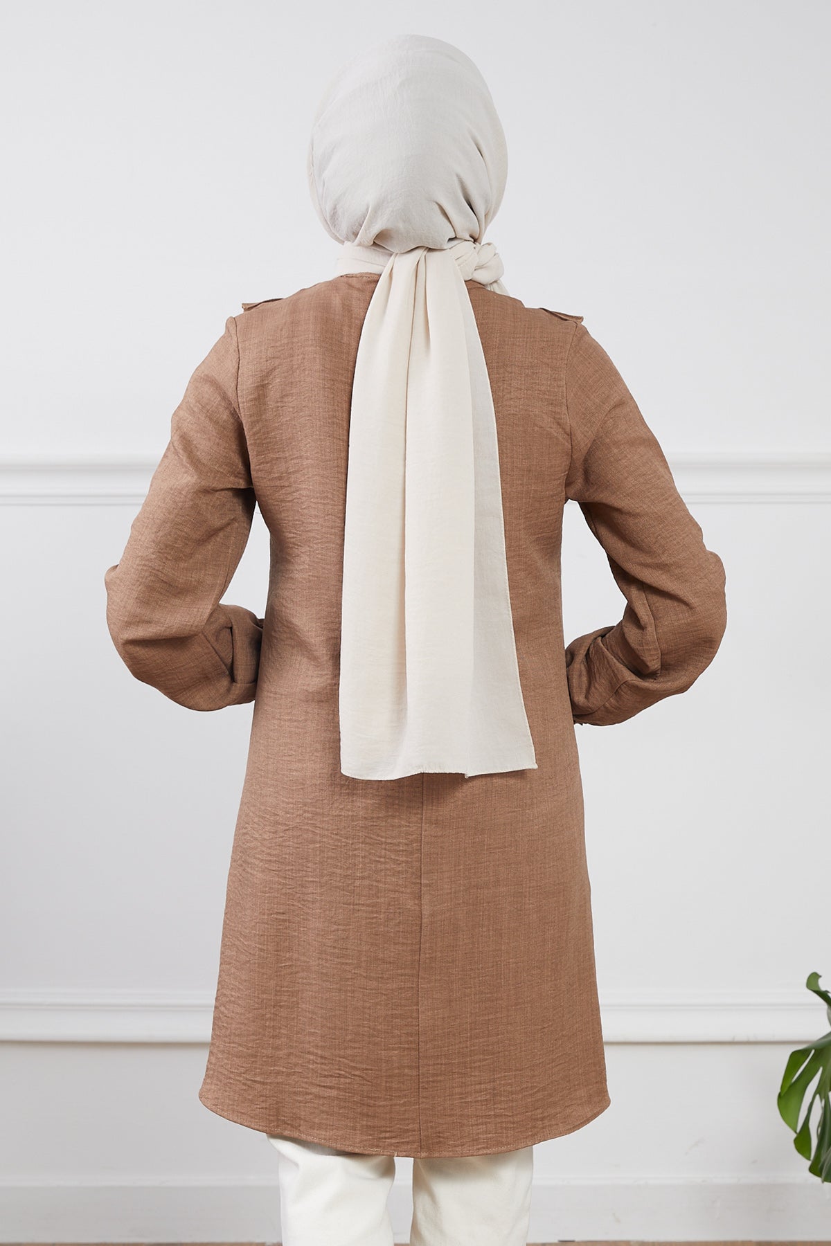 Fırfır Detaylı Tunik Kahve