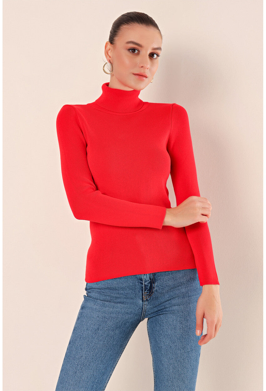 15825 Boğazlı Triko Kazak