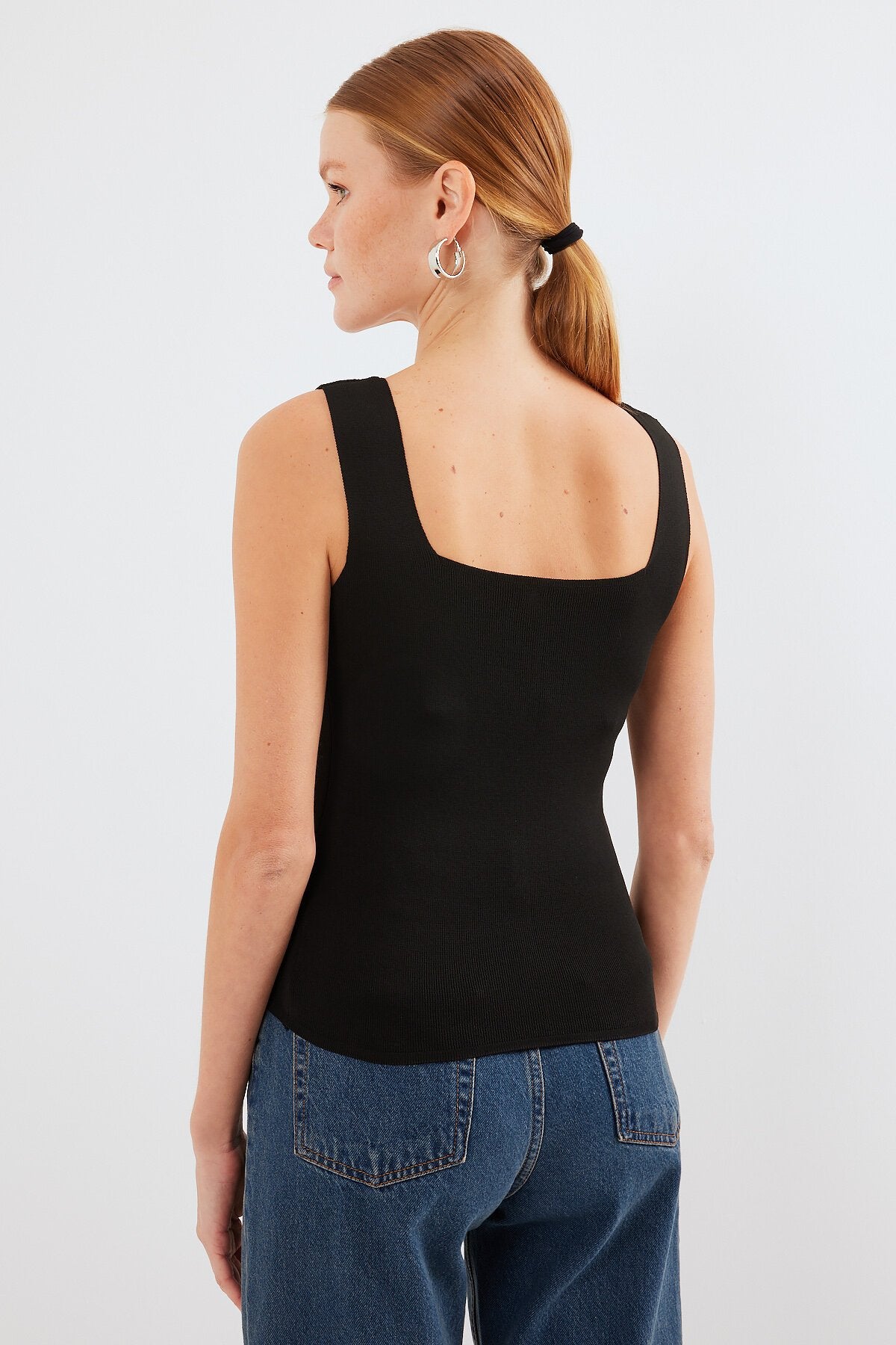 Askılı Top Bluz - Siyah 15878