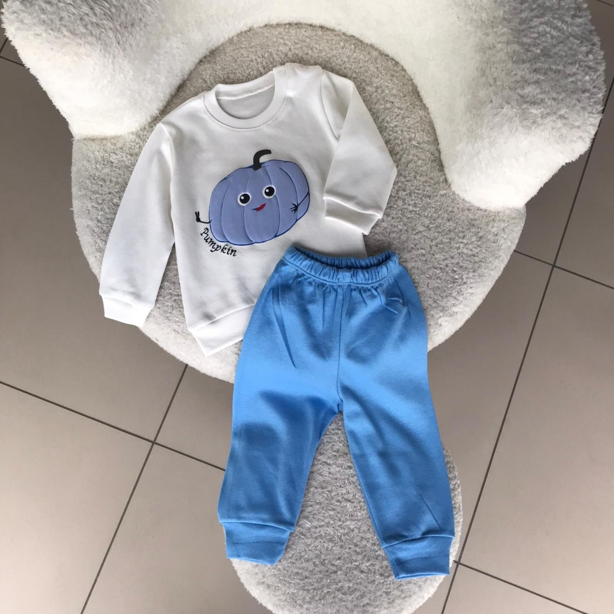 BEBEK 6-12 AY PUMPKİN BASKILI UZUN KOL TAKIM
