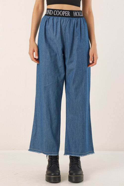 Кенг поча джинс шим – Ёрқин лацівəрт (6469 BOL PAÇA JEANS PANTOLON - Y.Lacivert)