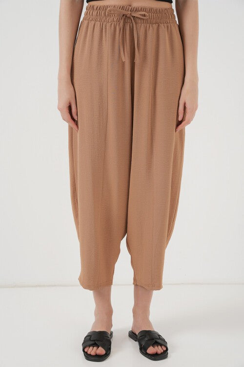 Тикувчи Шалвар Шим – Камел - (6591 Dokuma Şalvar Pantolon - Camel)
