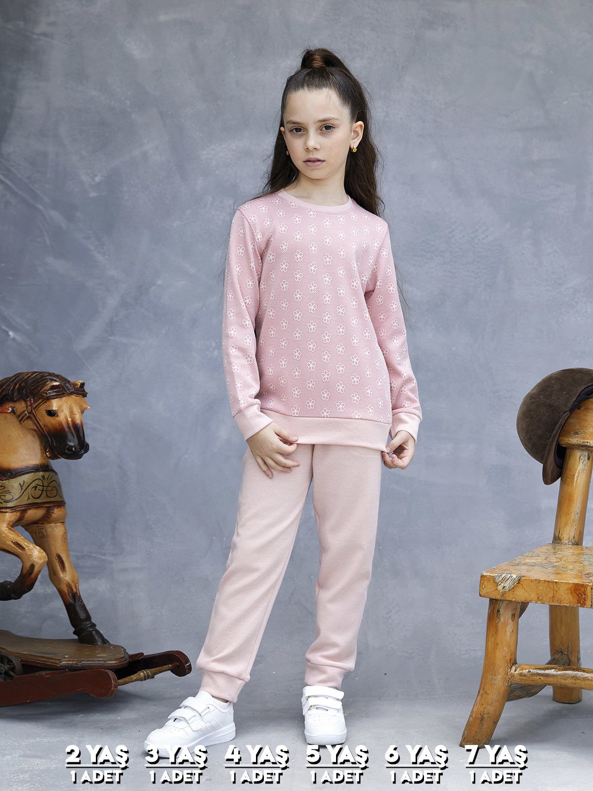 Elsima 3181 Qizlar uchun uzun yengli pijama to'plami