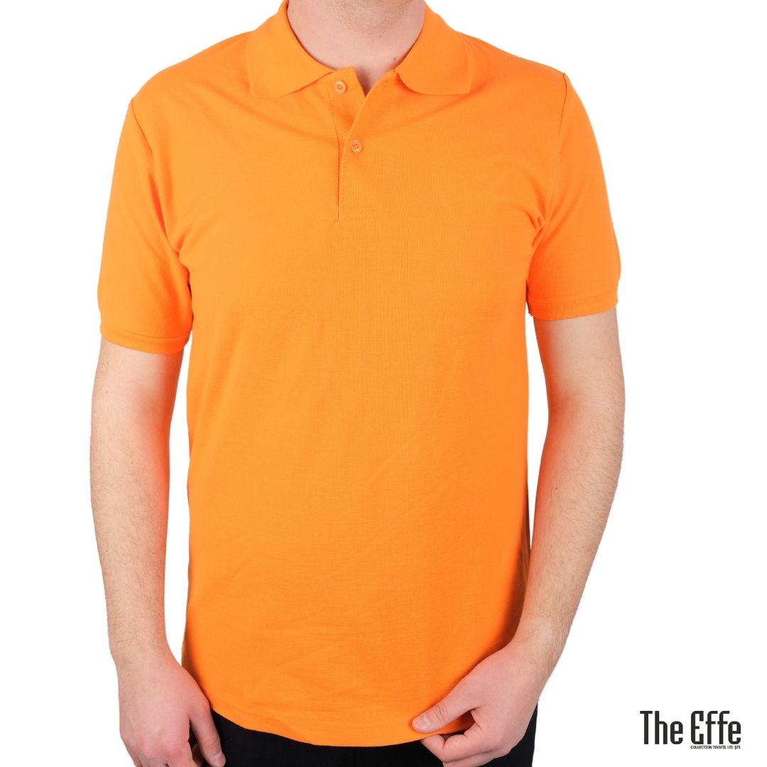 Поло ёқали футболка Тўқ сариқ (Polo Yaka T-shirt Turuncu)