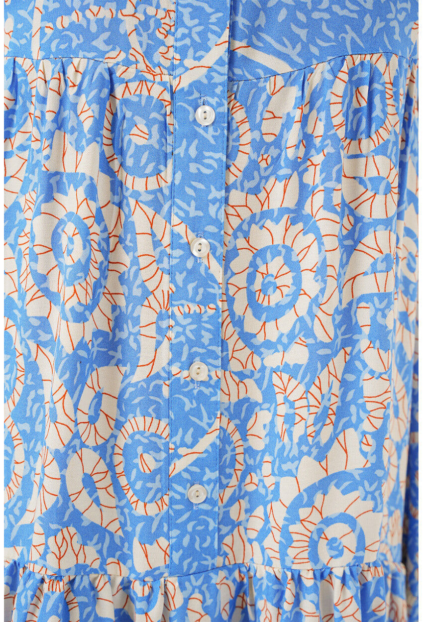 2423 Otantik Desenli Tesettür Elbise