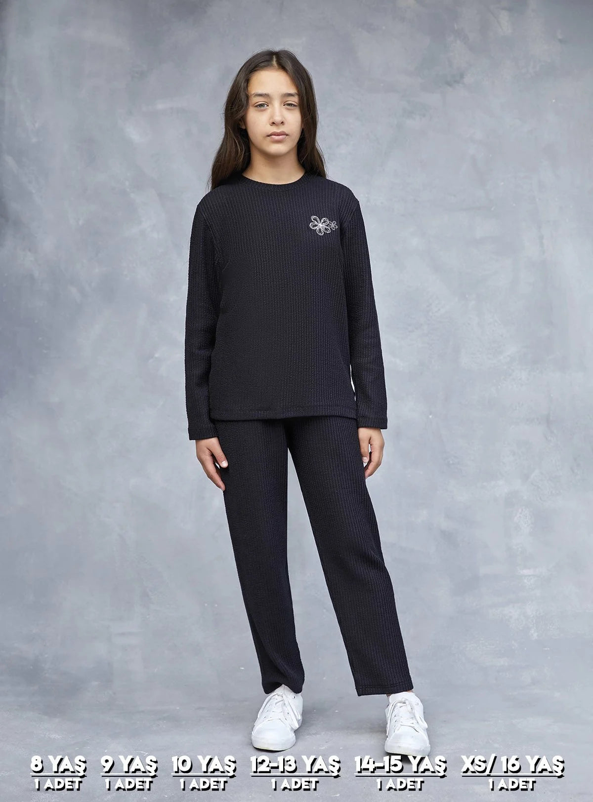 Elsima 3192 Qizlar uchun uzun yengli pijama toʻplami