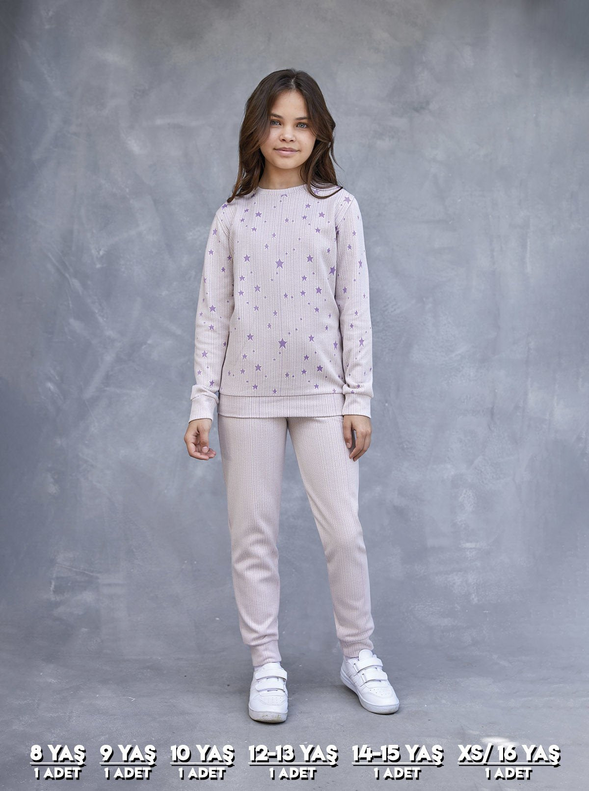 Elsima 3199 Qizlar uchun uzun yengli pijama toʻplami