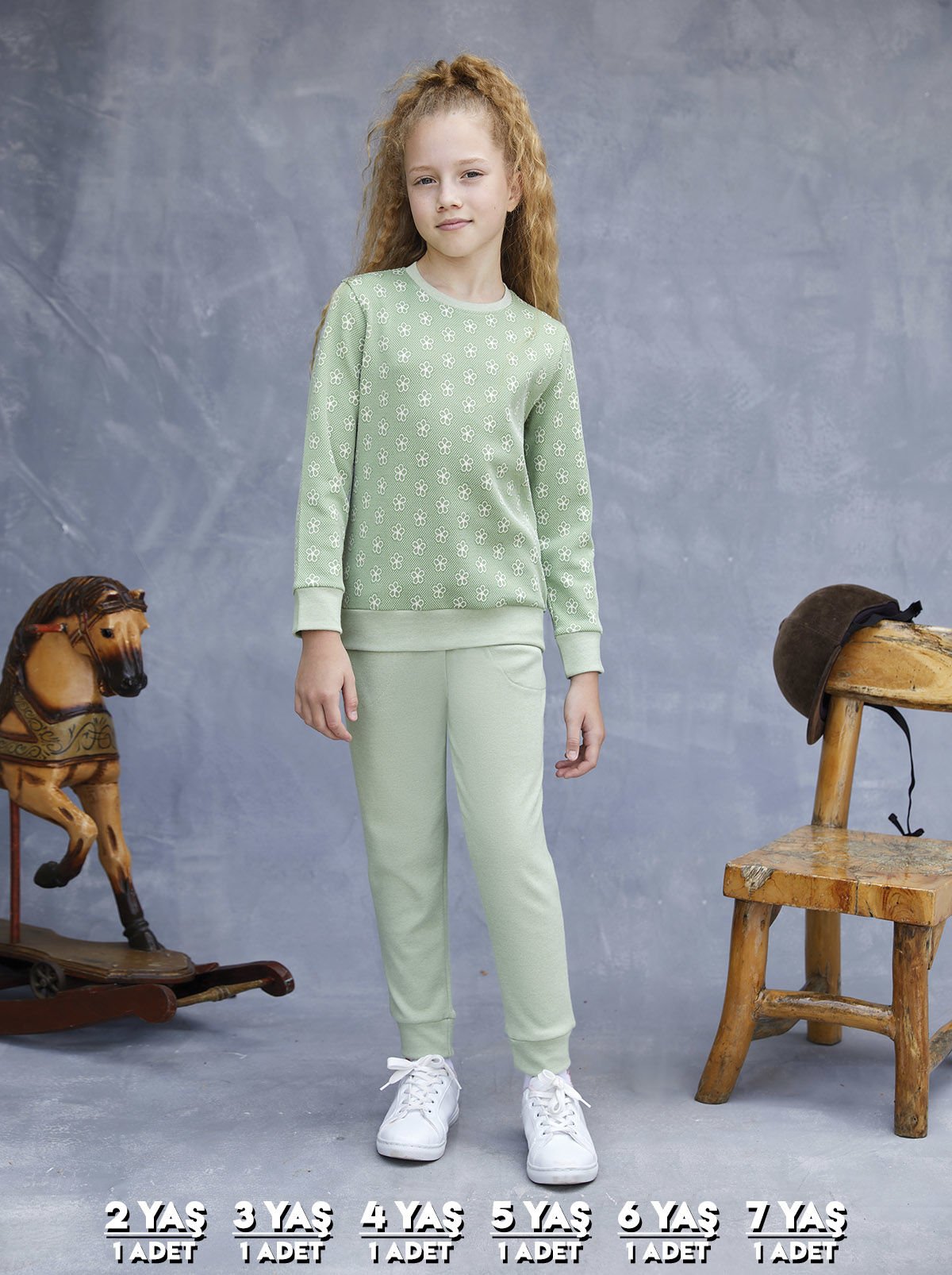 Elsima 3181 Qizlar uchun uzun yengli pijama to'plami