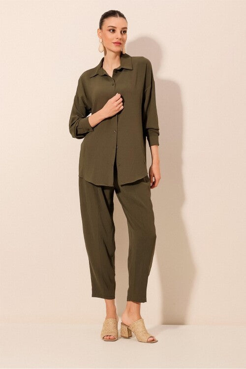 Oversize İkili Takım - Haki 6593