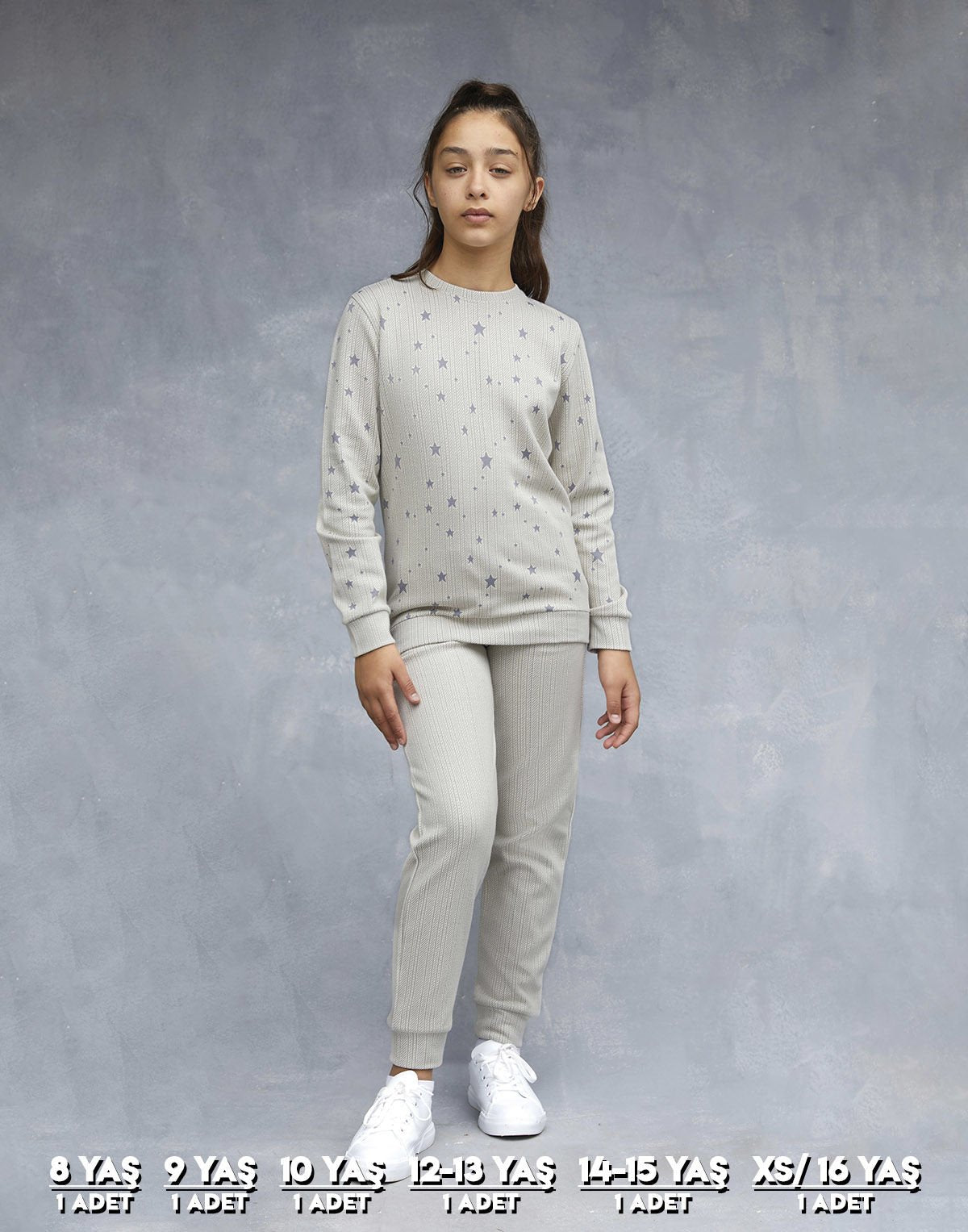 Elsima 3199 Qizlar uchun uzun yengli pijama toʻplami