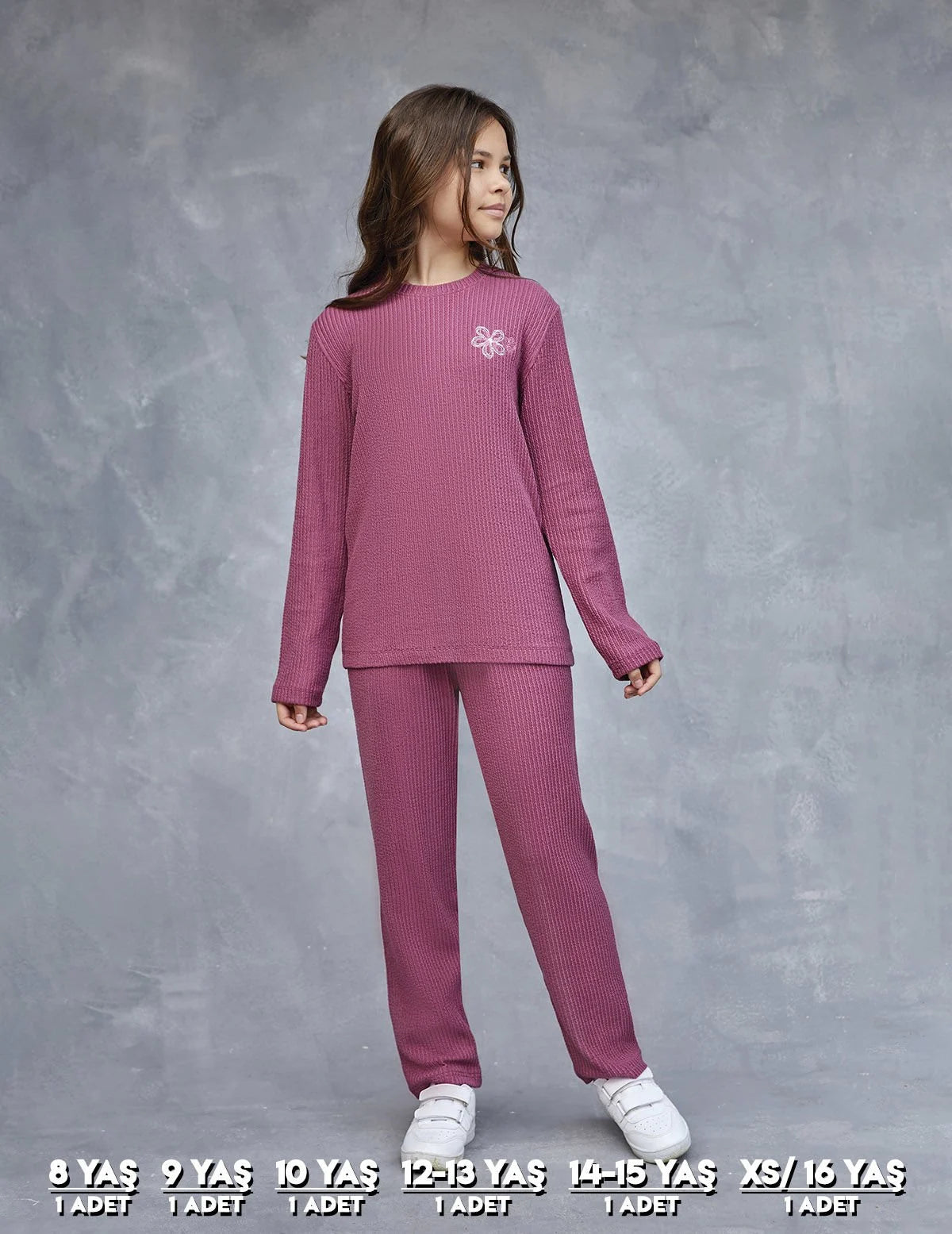 Elsima 3192 Qizlar uchun uzun yengli pijama toʻplami
