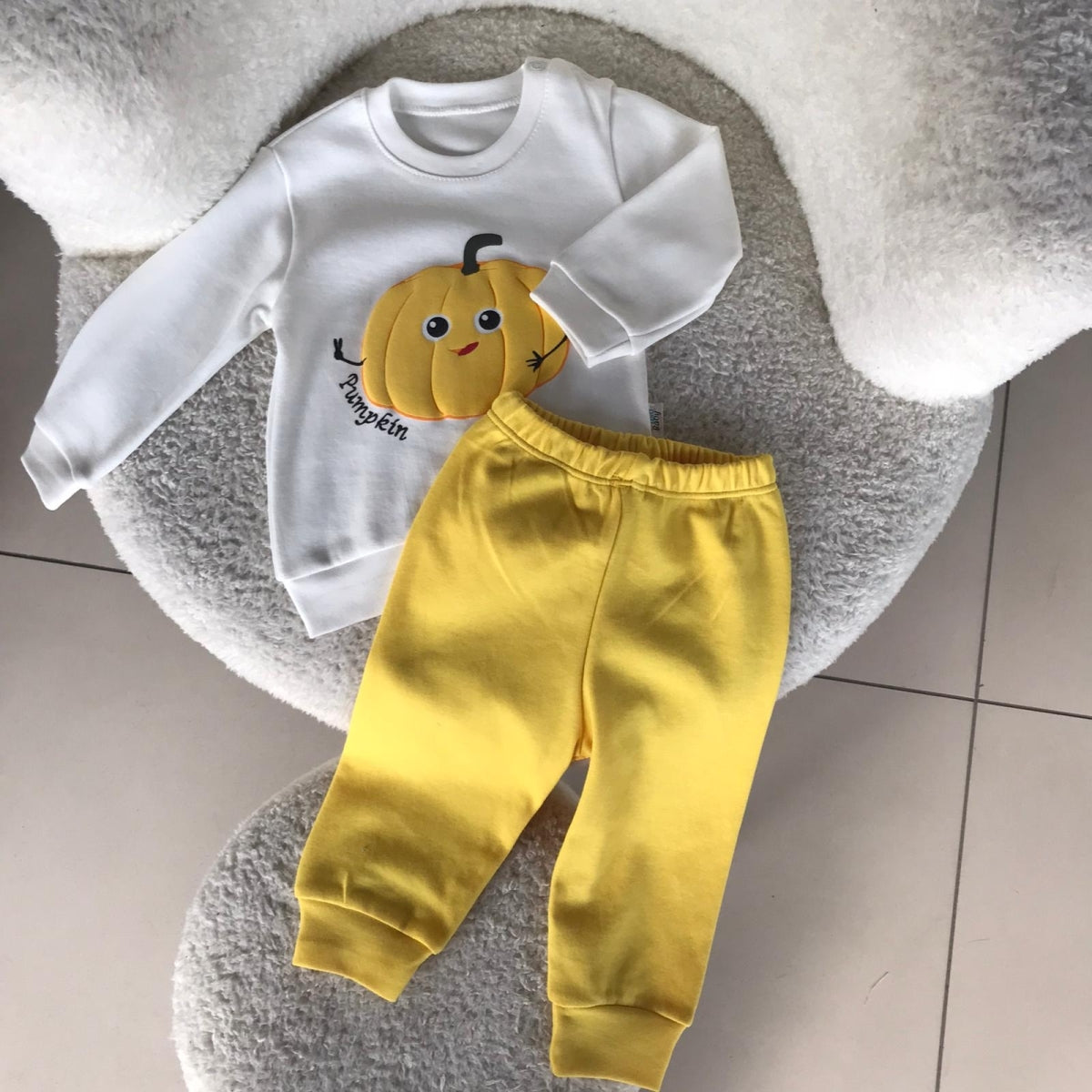 BEBEK 6-12 AY PUMPKİN BASKILI UZUN KOL TAKIM