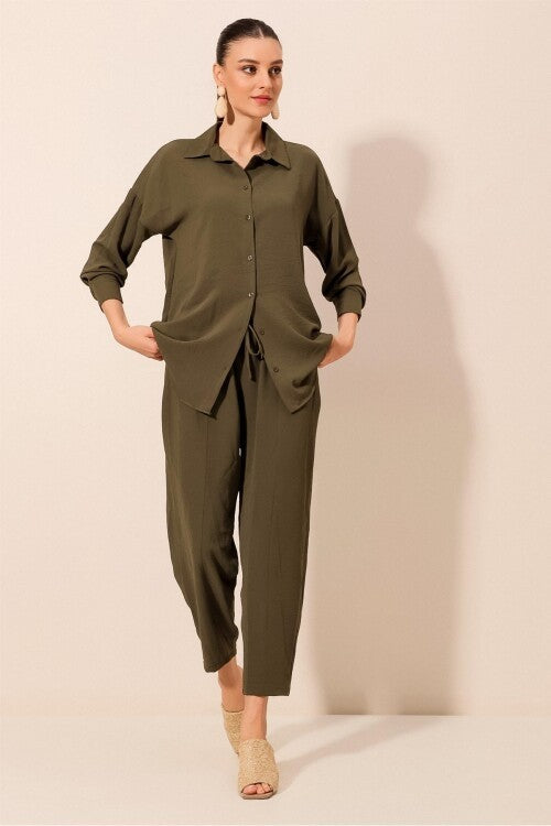Oversize İkili Takım - Haki 6593
