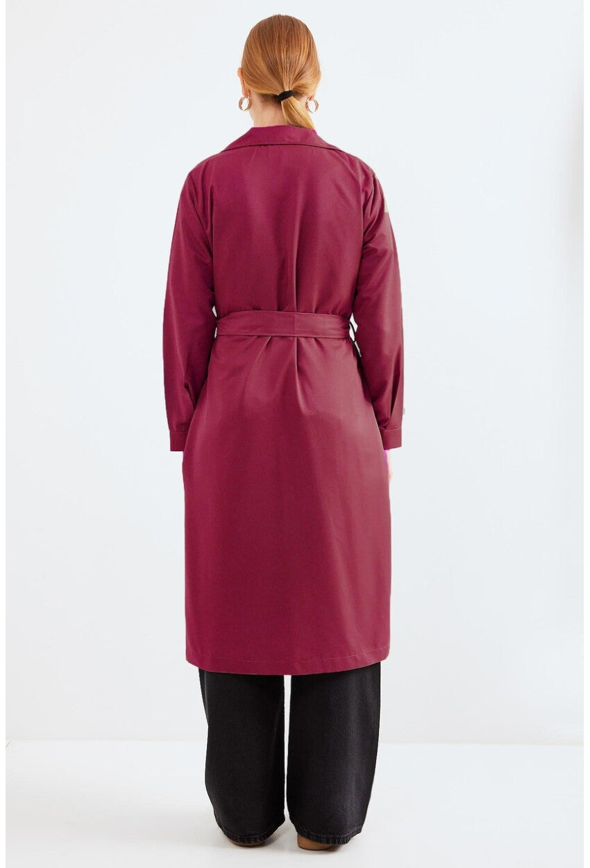 5853 Kruvaze Yaka Trençkot