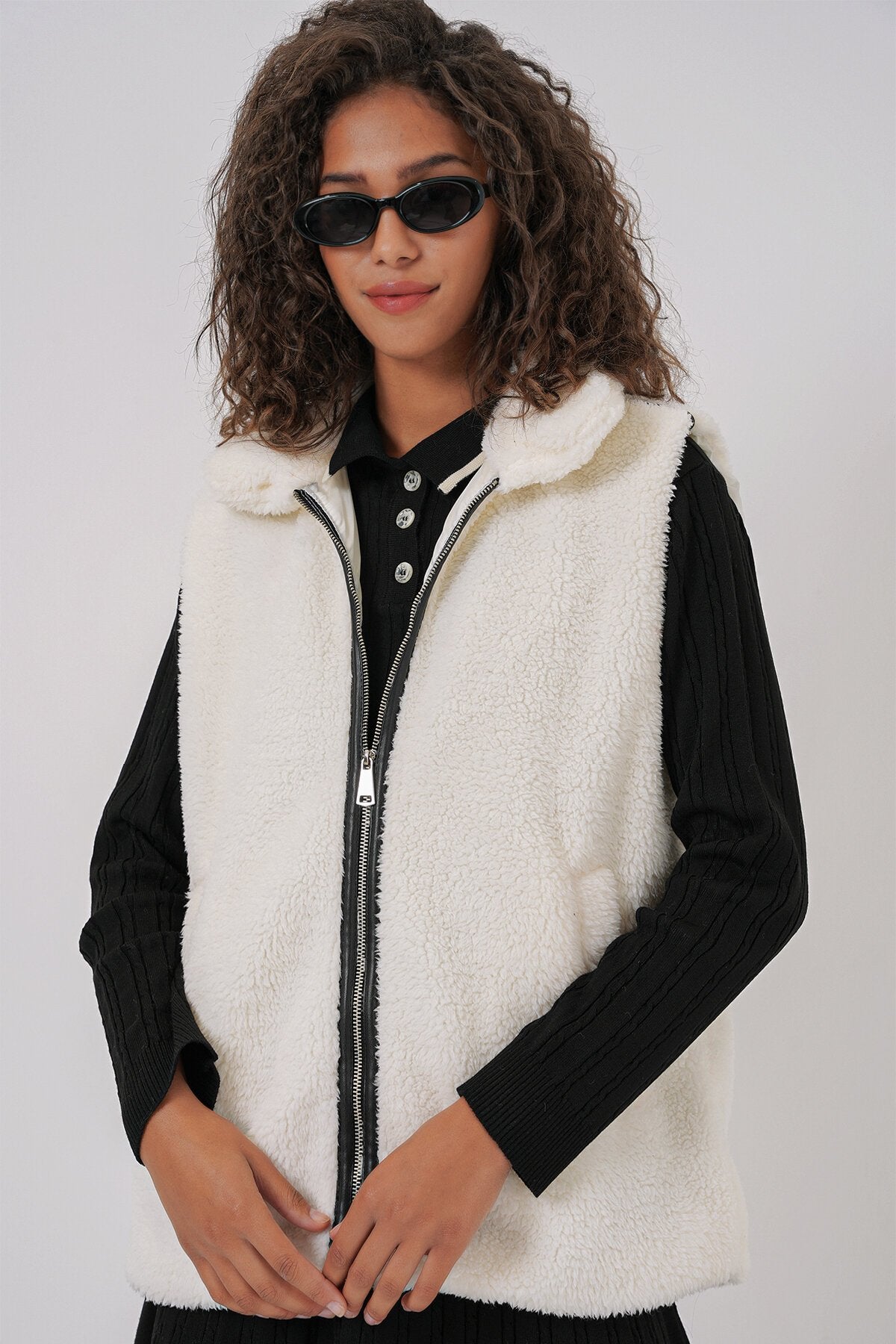 Peluş Yelek - Beyaz 6793