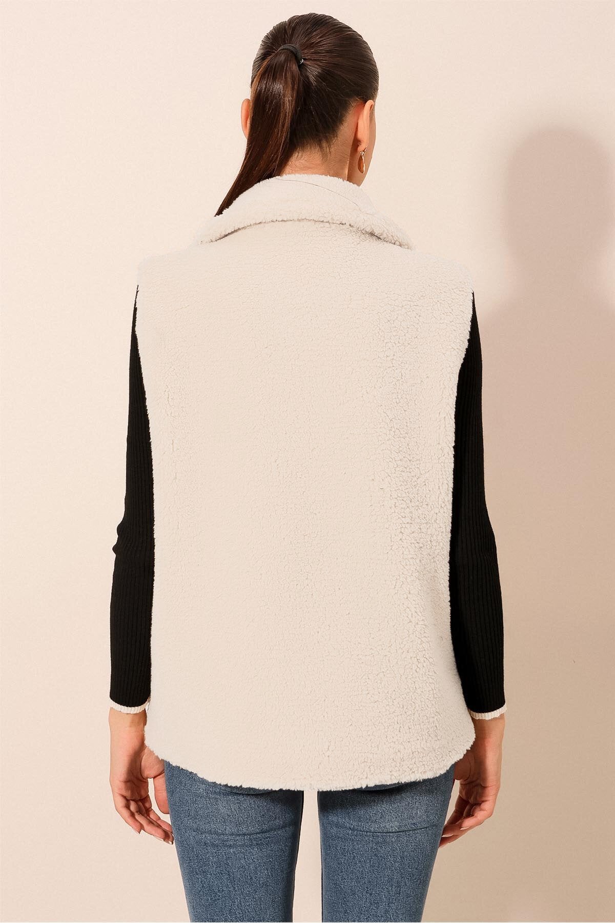Peluş Yelek - Beyaz 6793