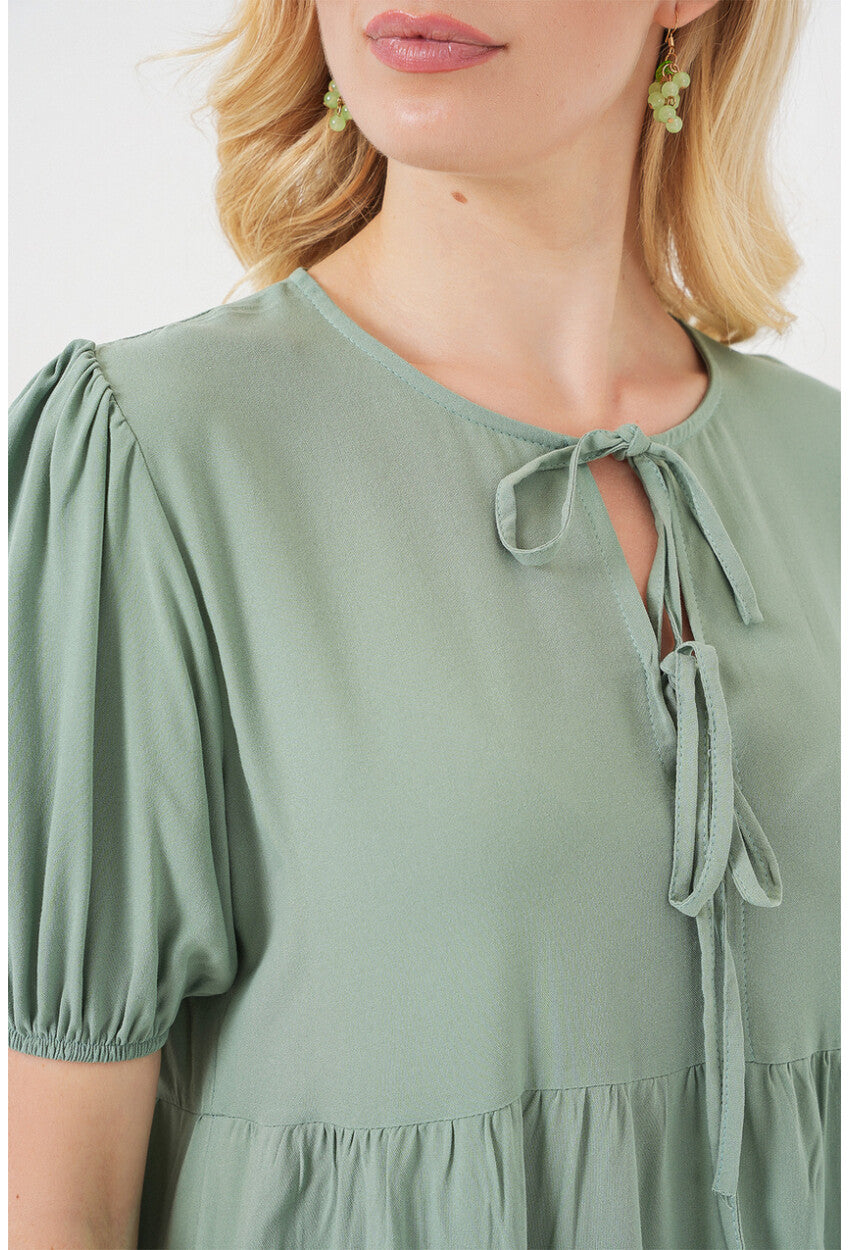 Kadın Bağcıklı Midi Elbise 2575