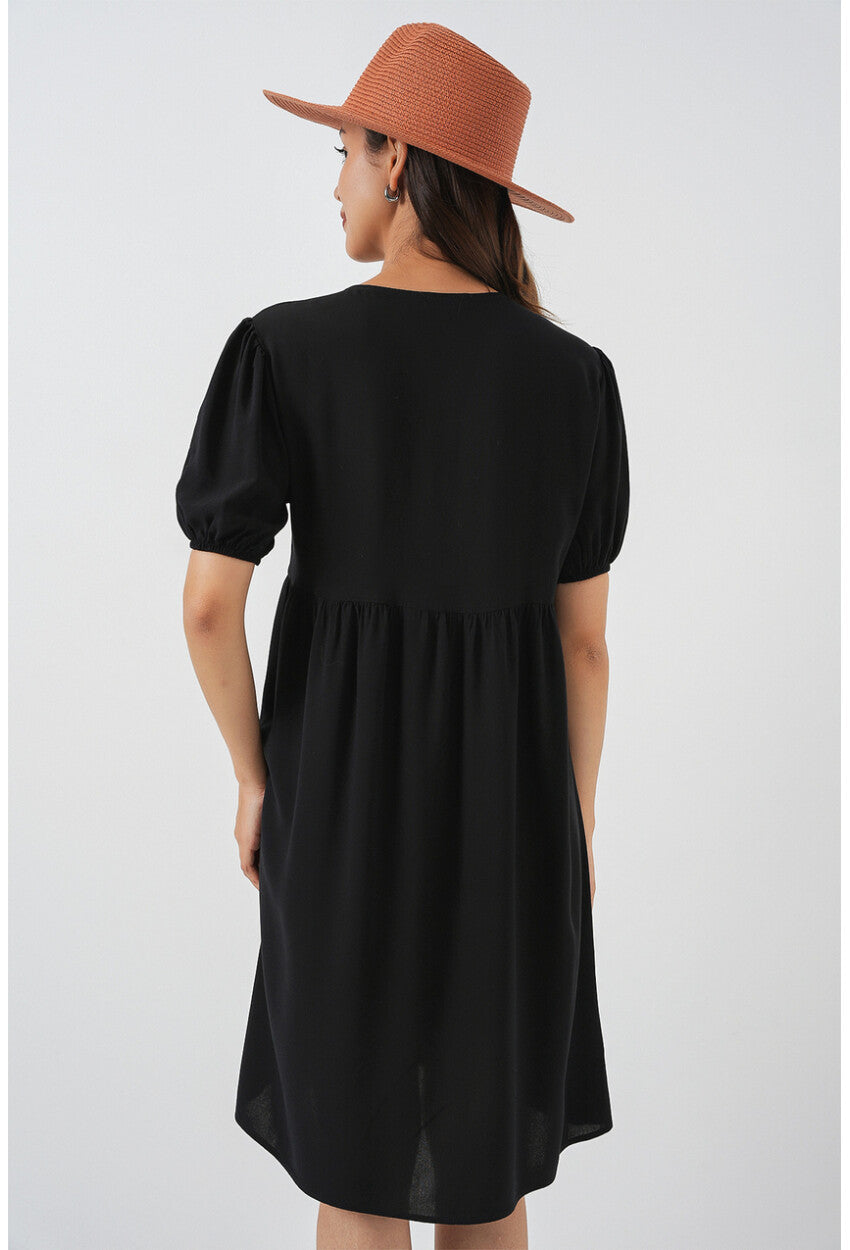 Kadın Bağcıklı Midi Elbise 2575