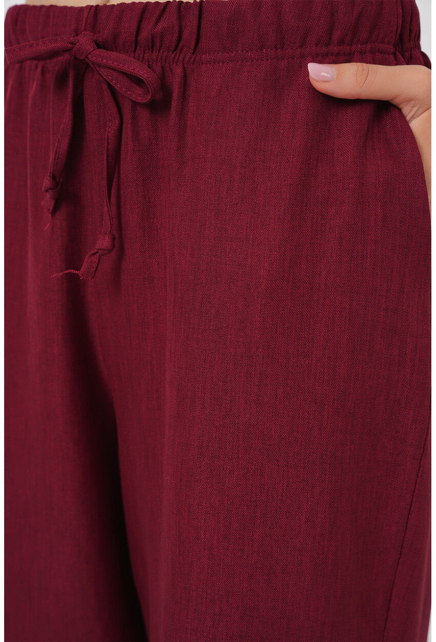 Kadın Geniş Paça Keten Pantolon 6735