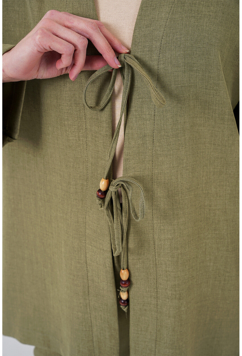 Kadın Keten Kimono İkili Takım 6727