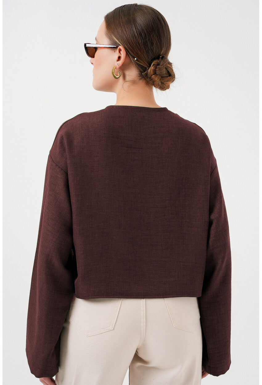 Önü Bağlamalı Keten Kimono 960