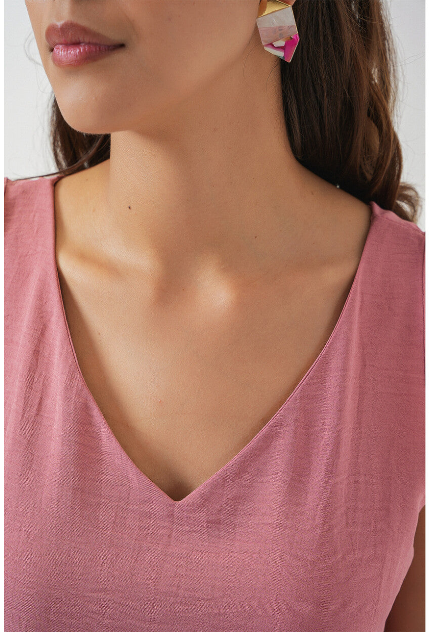 V Yaka Sıfır Kol Bluz 950