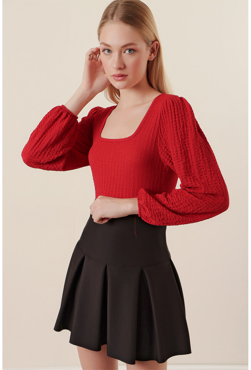 0442 Uzun Kollu Bluz