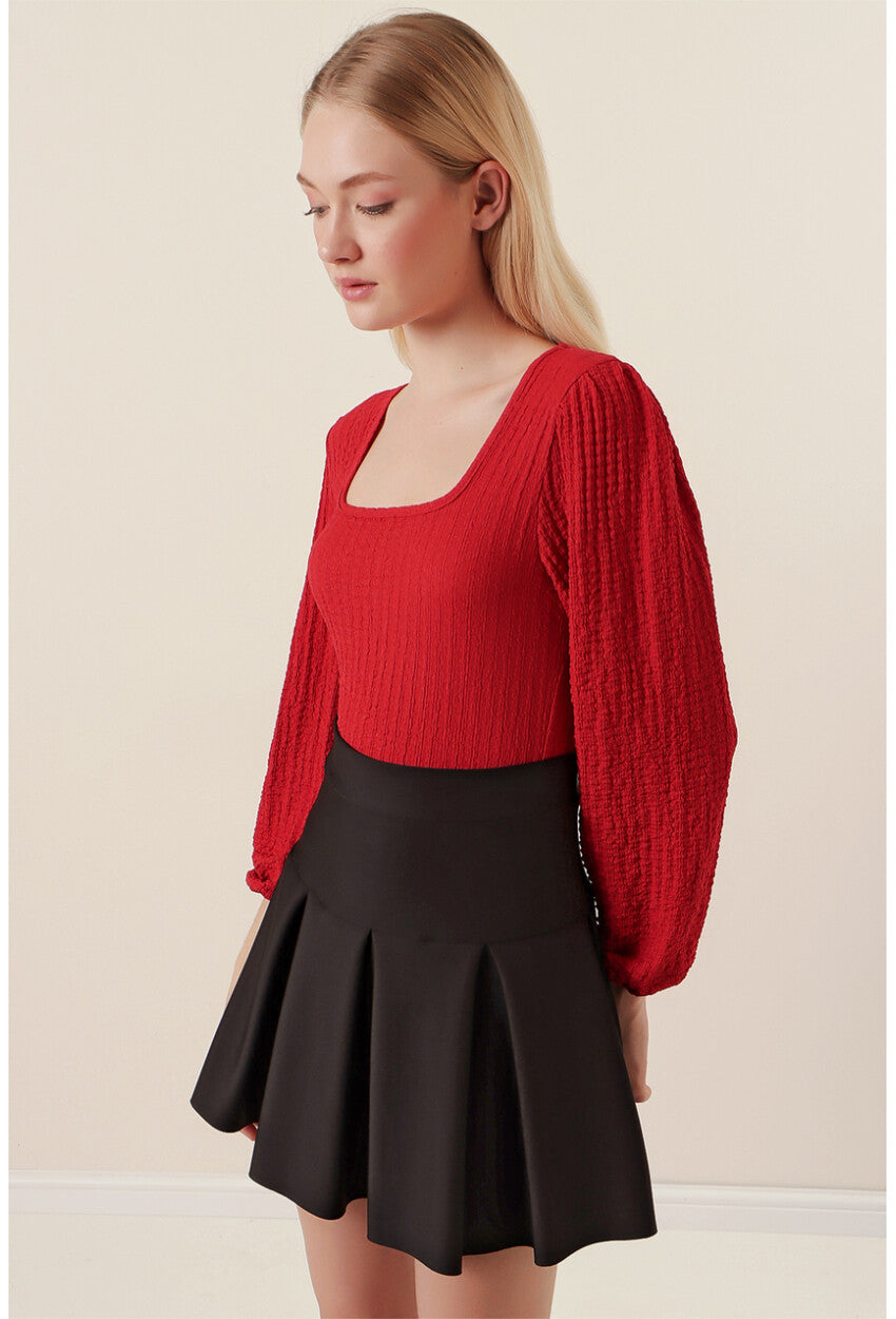 0442 Uzun Kollu Bluz