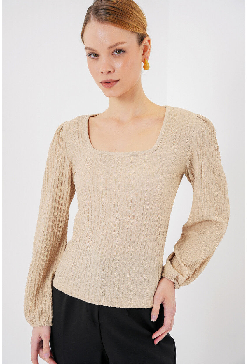 0442 Uzun Kollu Bluz