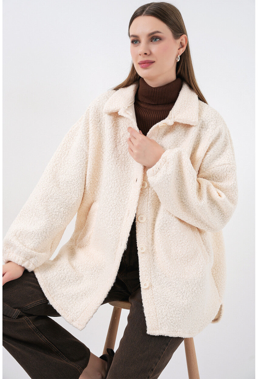 0675 Yün Karışımlı Buklet Ceket