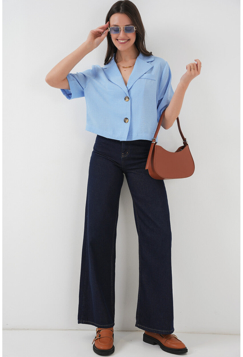 0706 Crop Keten Ceket