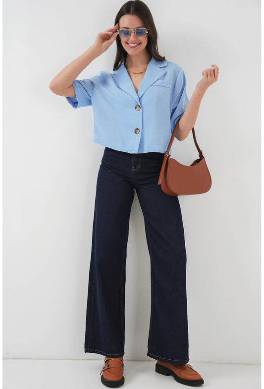 0706 Crop Keten Ceket