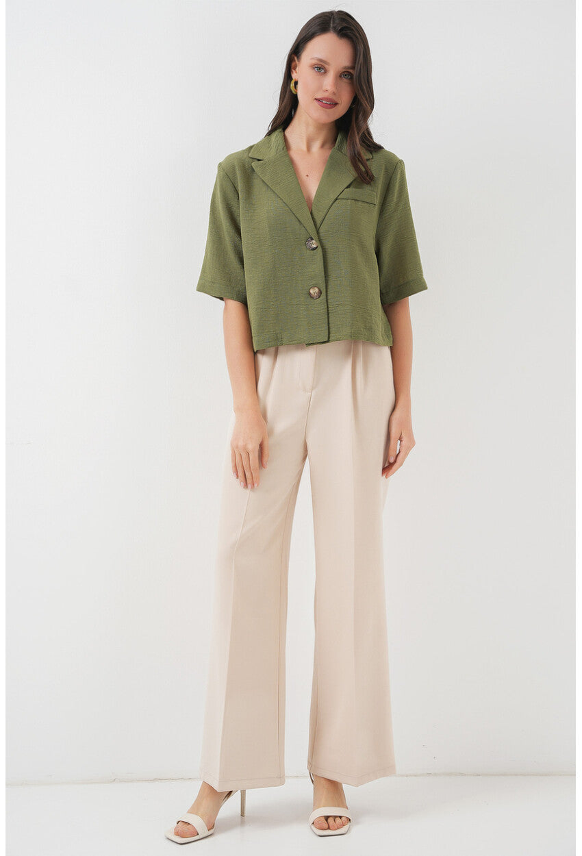 0706 Crop Keten Ceket