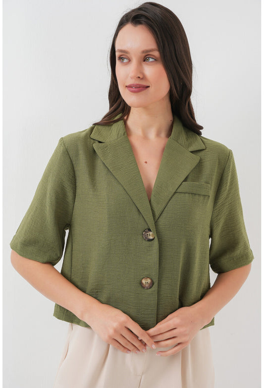 0706 Crop Keten Ceket