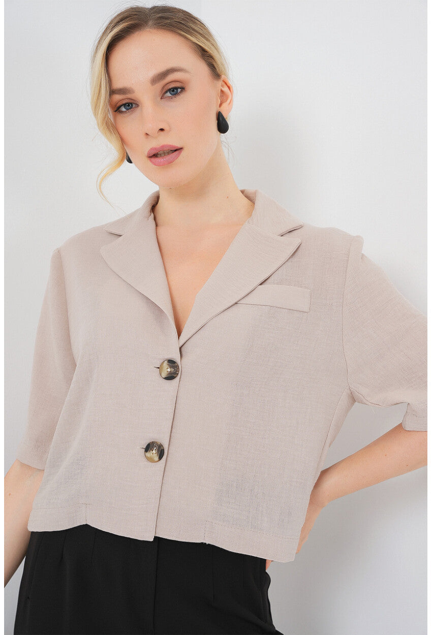 0706 Crop Keten Ceket