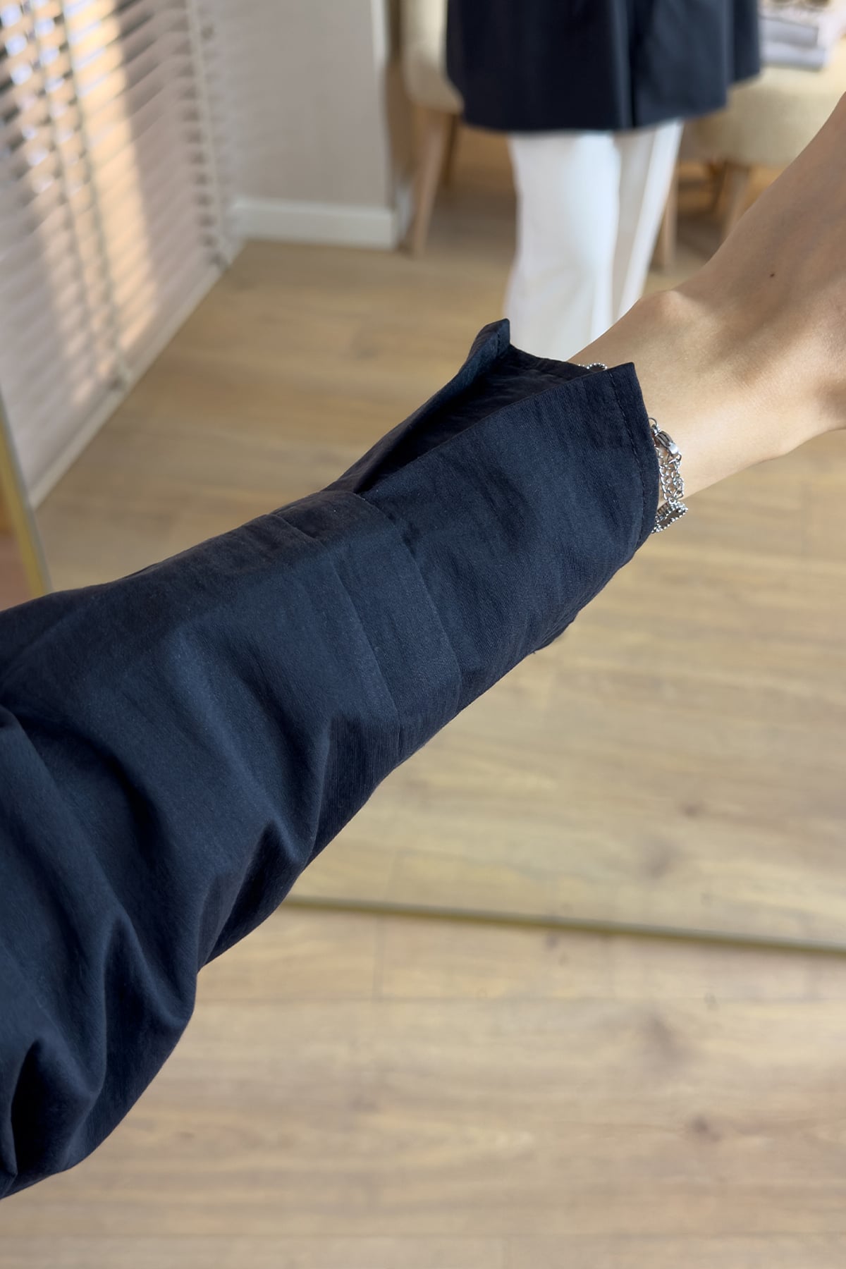 Önden Bağlamalı Kimono Siyah