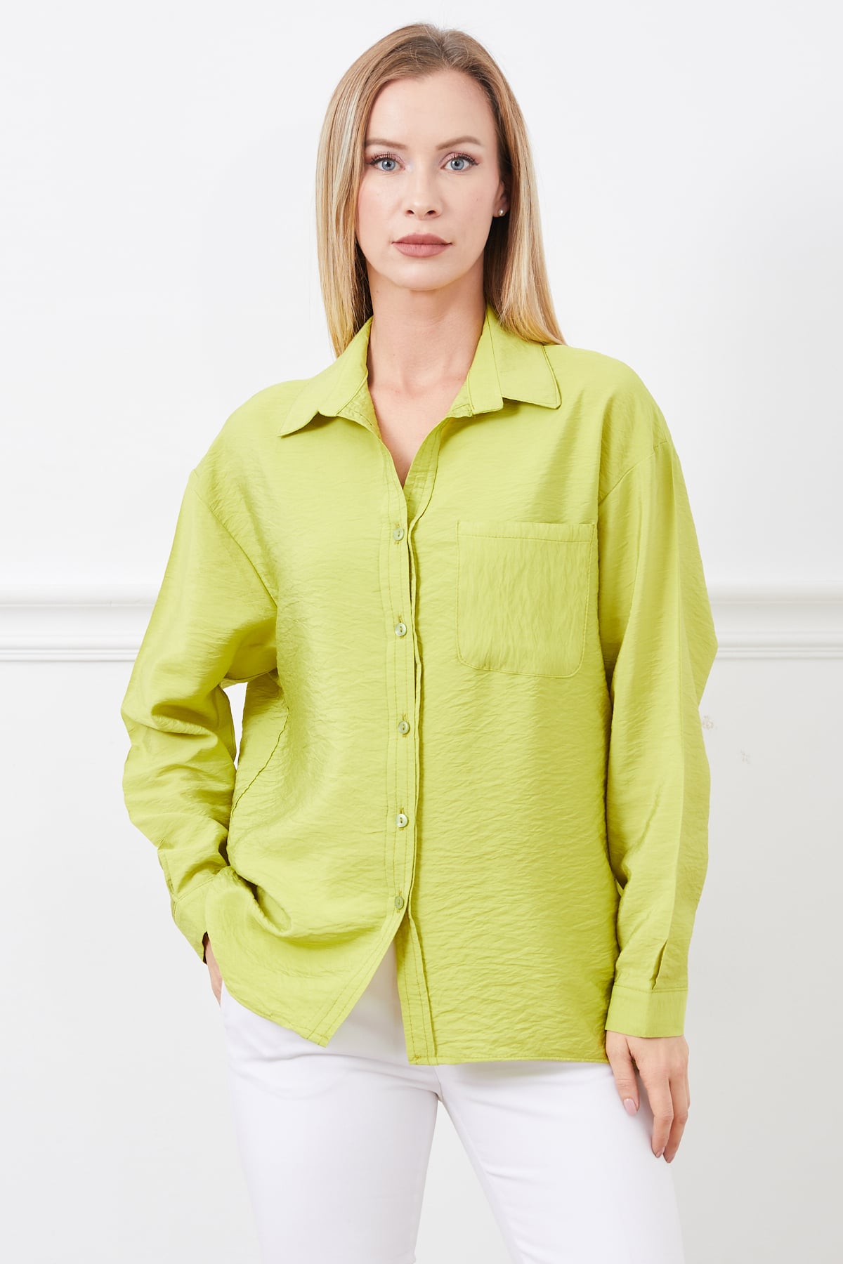 Tek Cepli Gömlek Fıstık Yeşili