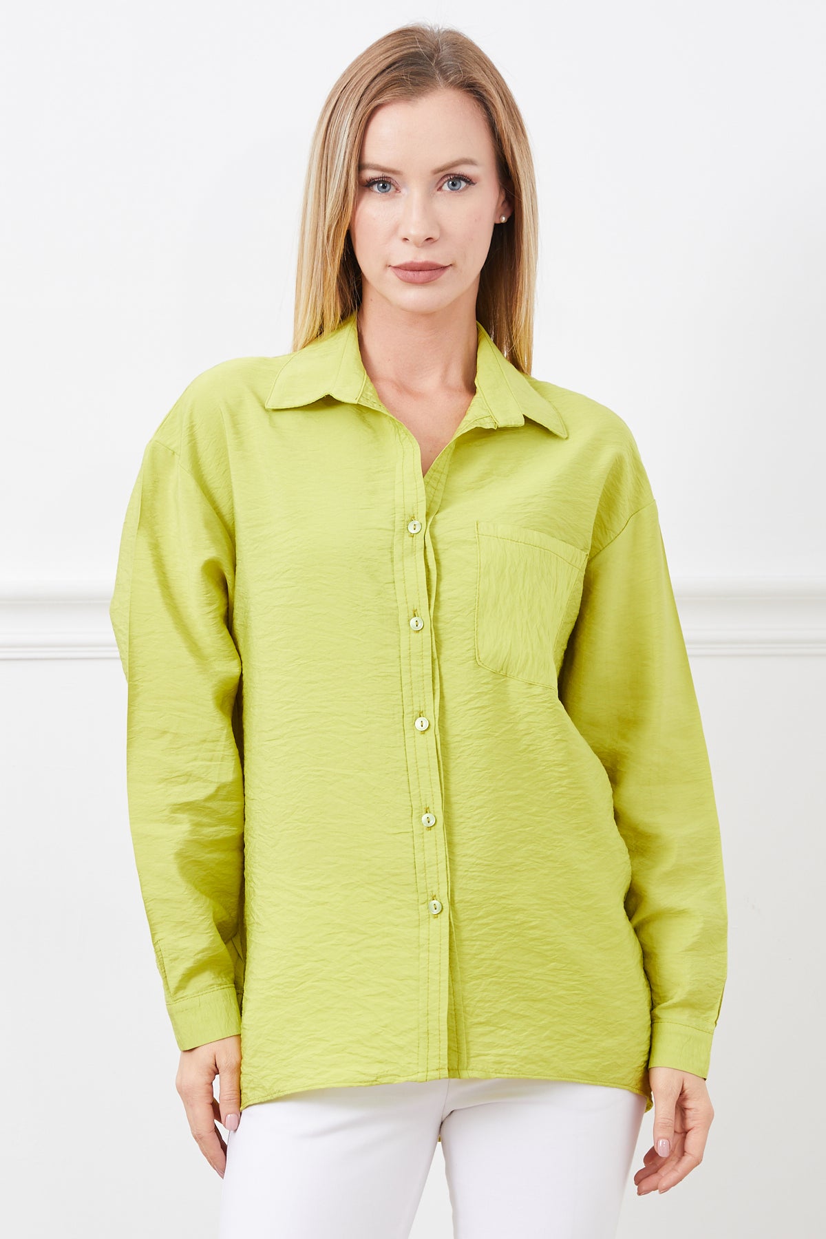 Tek Cepli Gömlek Fıstık Yeşili