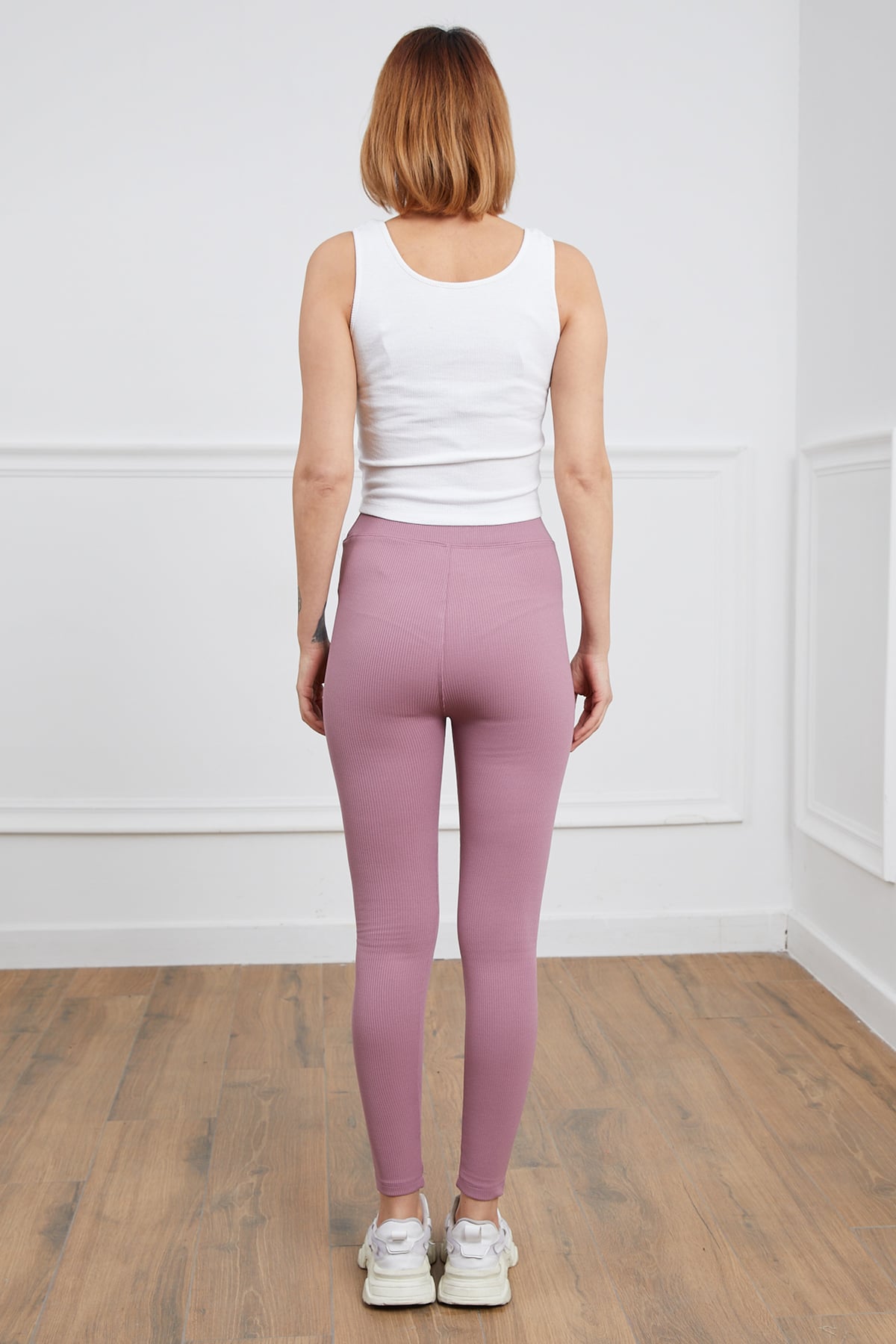 Şardonlu Fitilli Tayt Lila