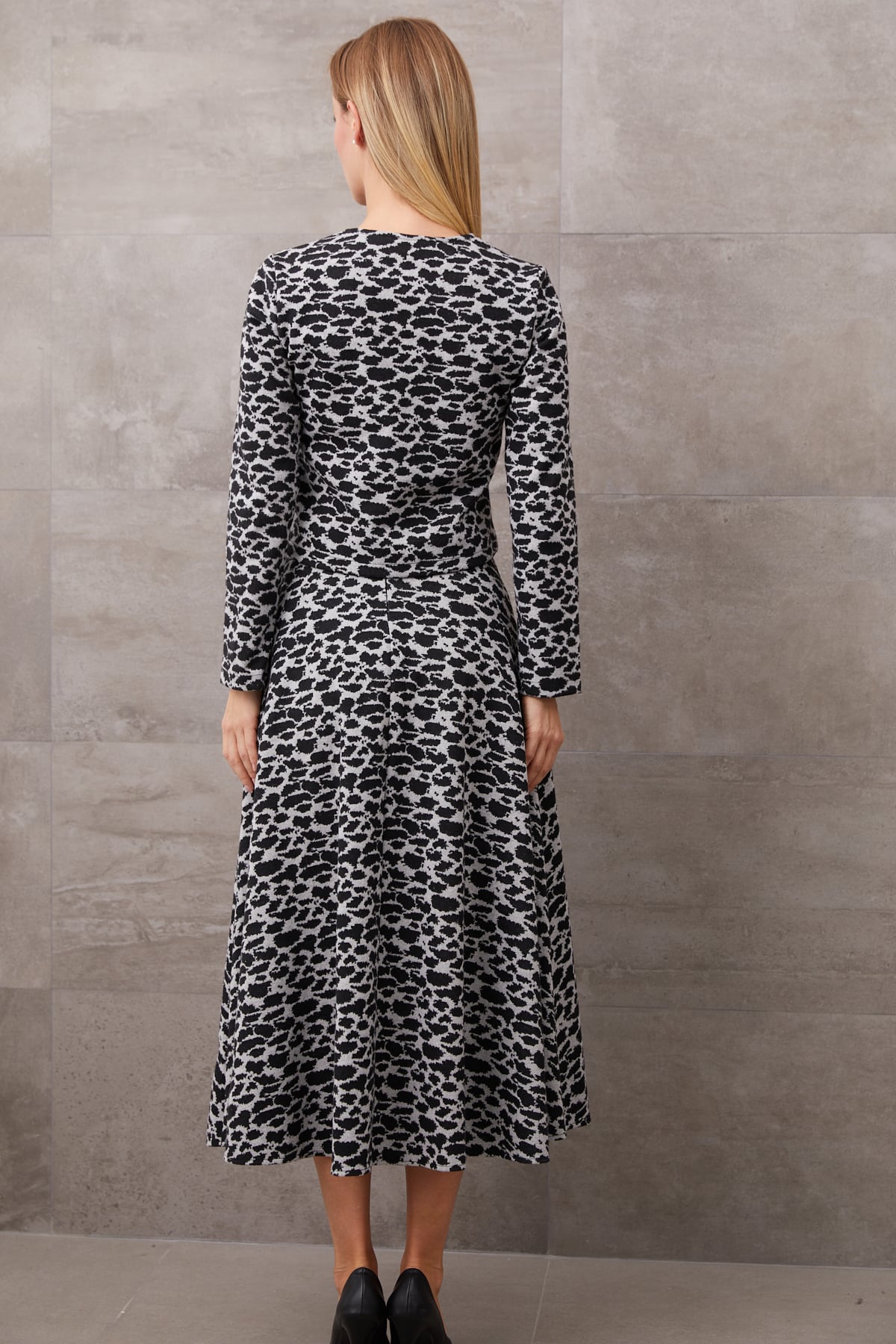 Leopar Desenli İkili Takım Gri