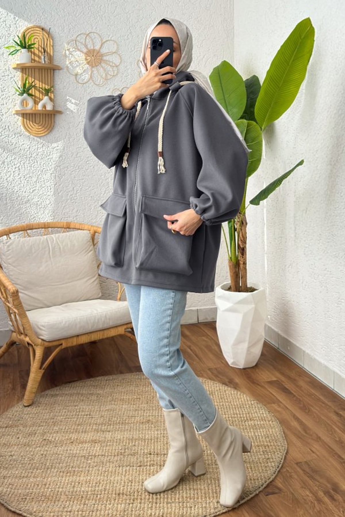 Körük Cepli Kaşe Kaban Füme