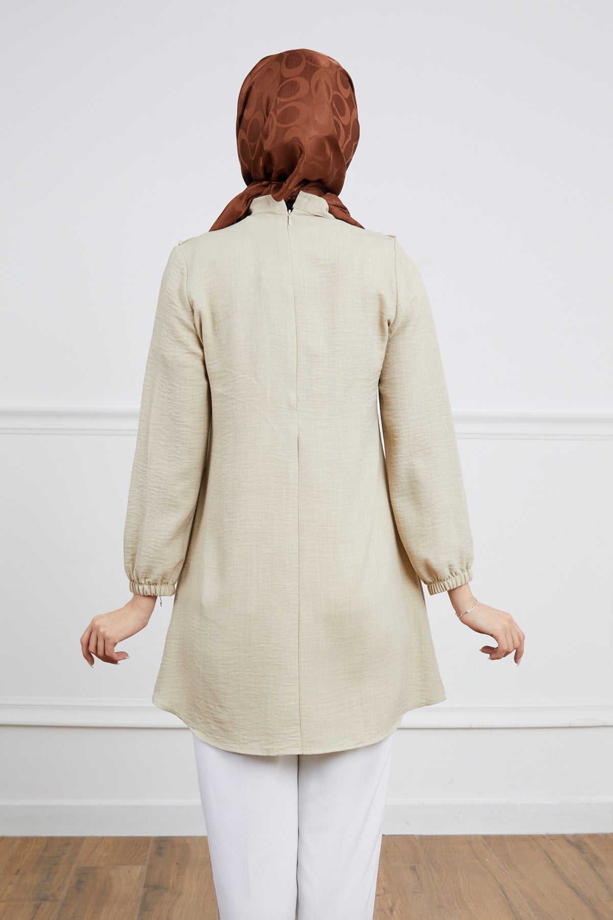 Fırfır Detaylı Tunik Bej