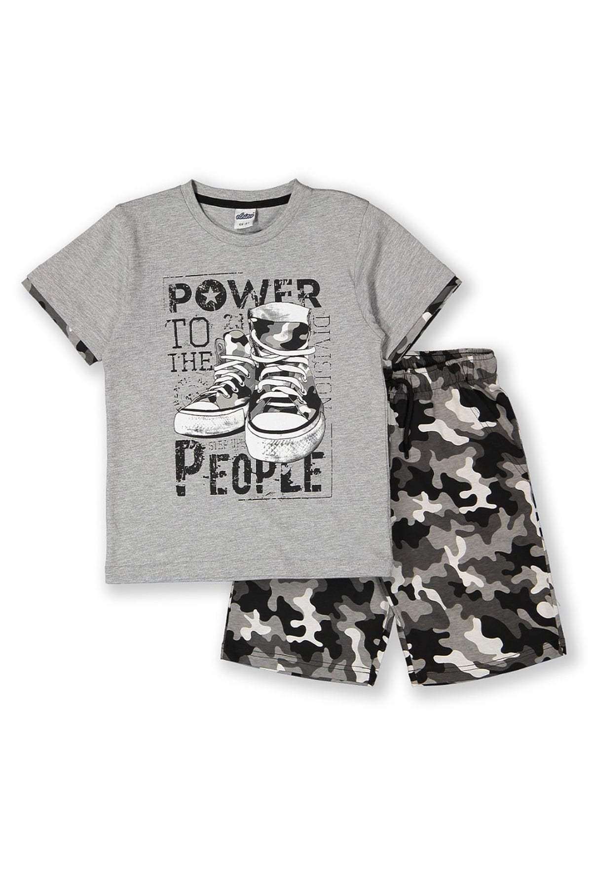 Erkek Çocuk Şortlu İkili Takım Gri