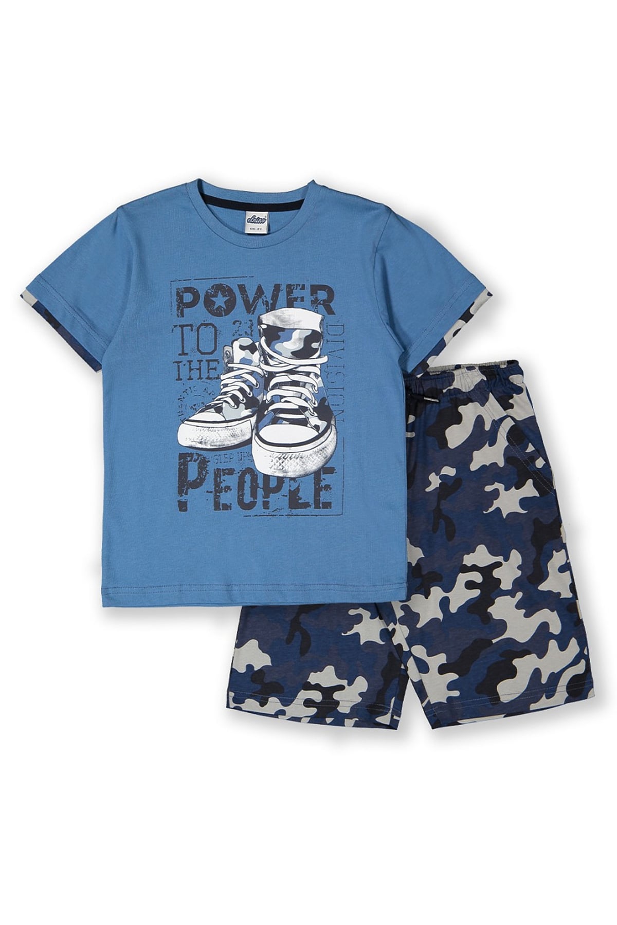 Erkek Çocuk Şortlu İkili Takım Mavi