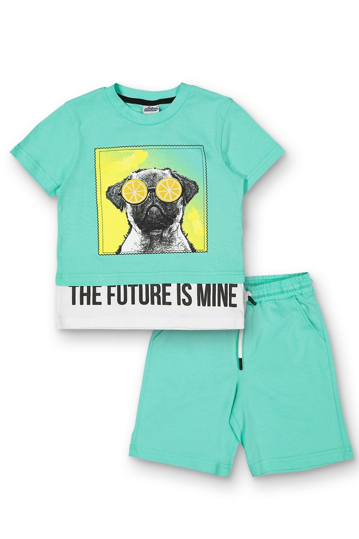 Erkek Çocuk Şortlu Takım Su Yeşili