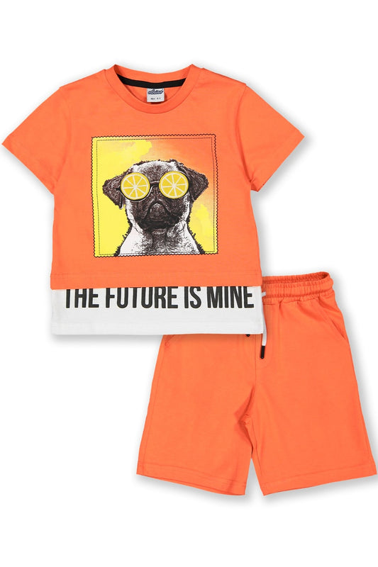Erkek Çocuk Şortlu Takım Turuncu